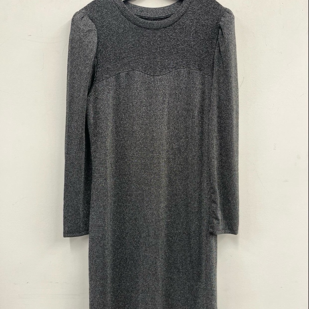 Elegant Gray Long Sleeve Dress